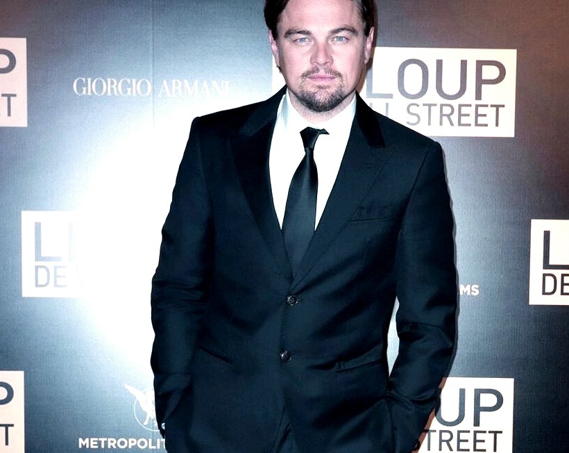 Leonardo DiCaprio wearing Armani at the Paris Premiere of The Wolf of Wall Streetwww.DiscoverLavish.com