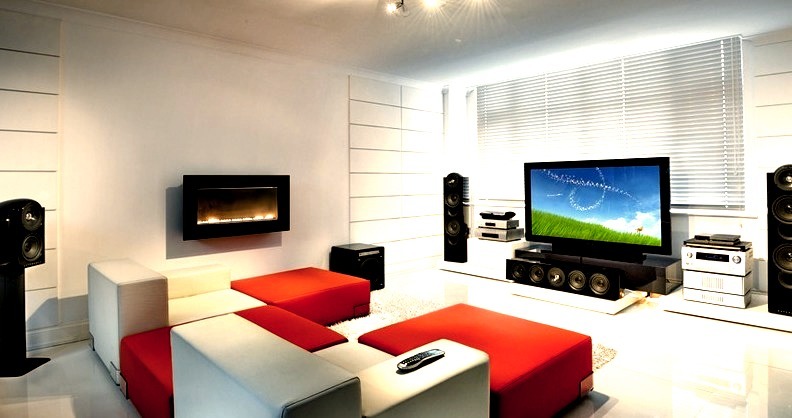 Modern Luxury Living Room and Entertainment Center
