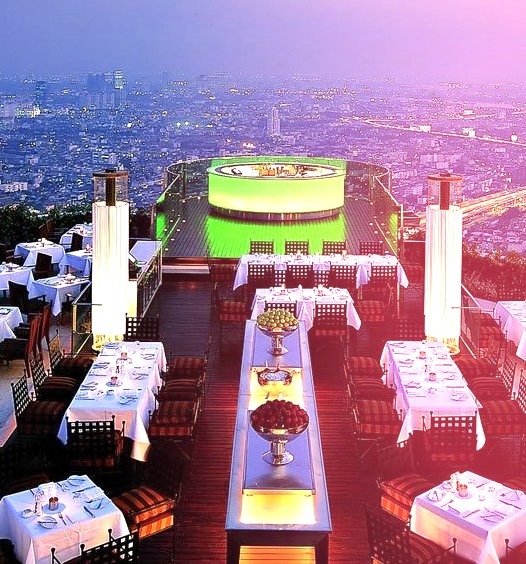 Outdoor Restaurant Above an Entire City View